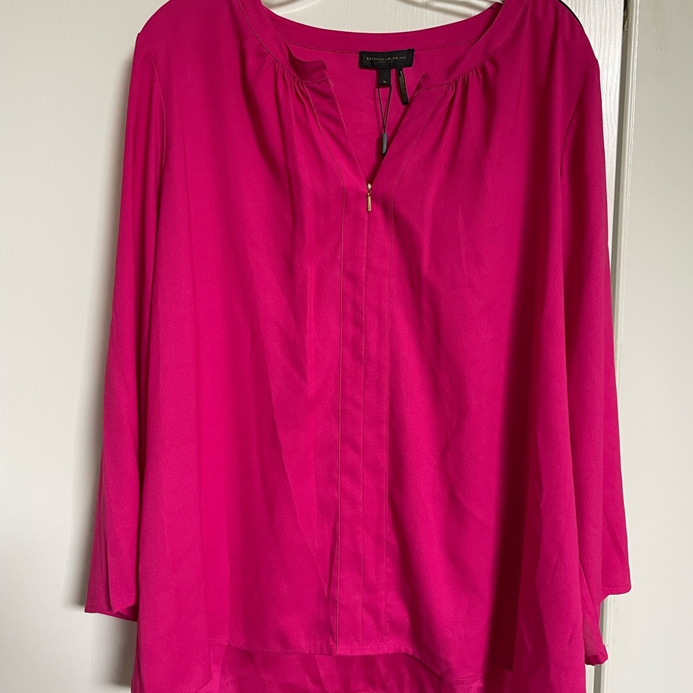 Donna Karan Vibrant Pink Blouse